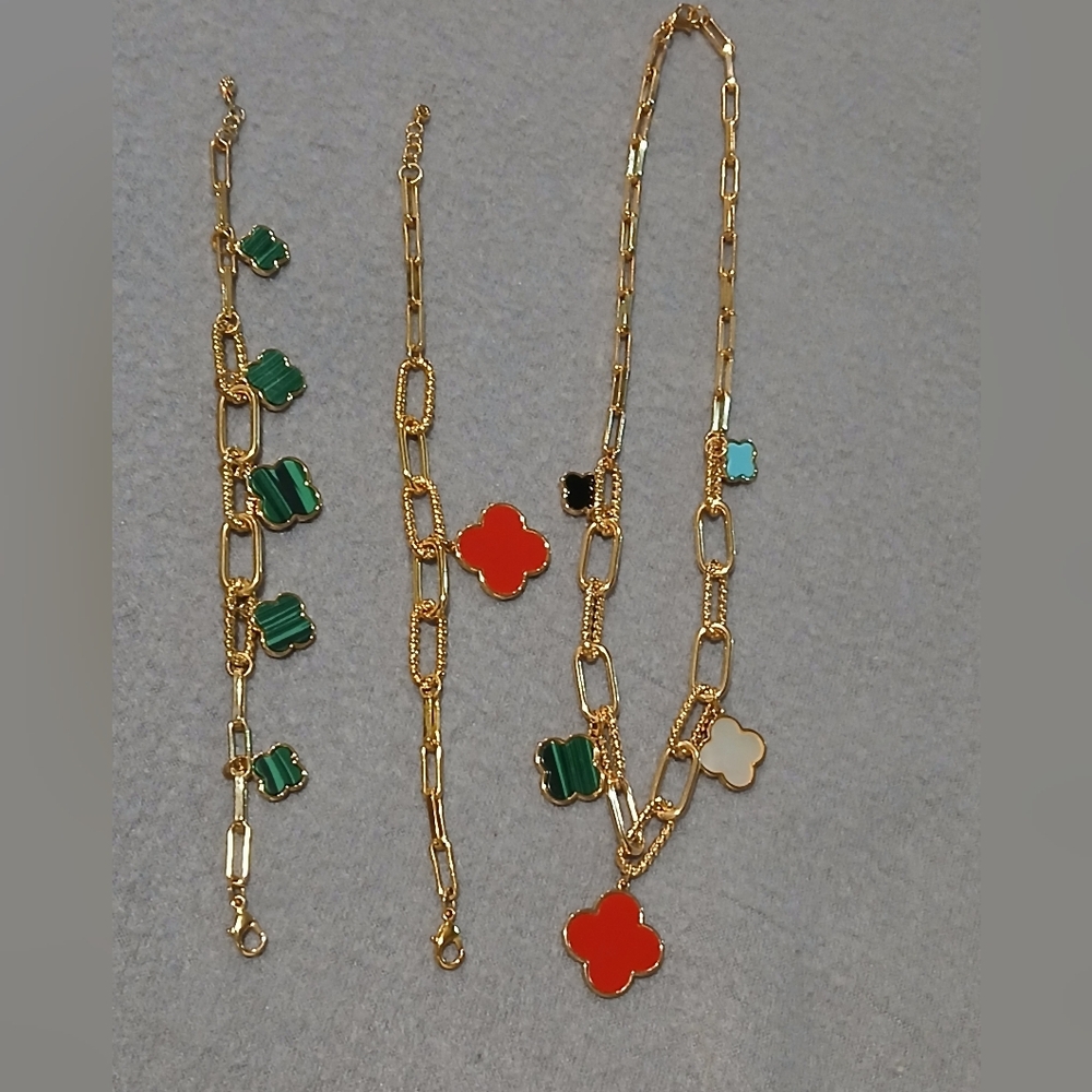 Clover Necklace & Two Bracelets